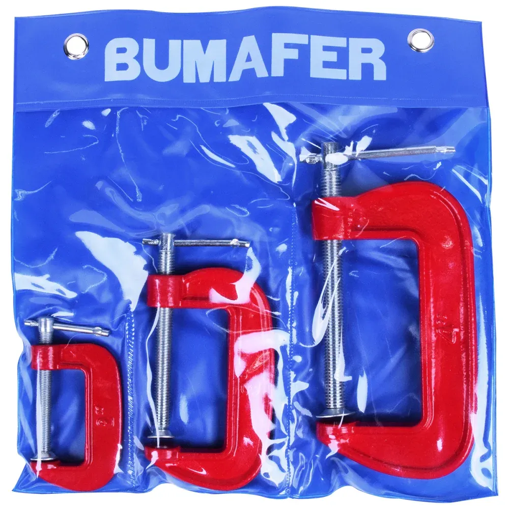 Jogo de Grampo Sargento em Tipo C 3 Peças Bumafer - Imagem 2