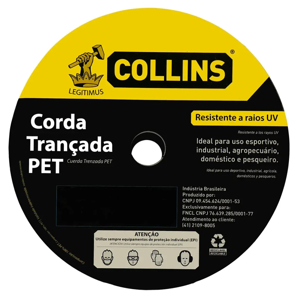 Corda Pet Trançada Colorida 12mmx105m Collins - Imagem 3