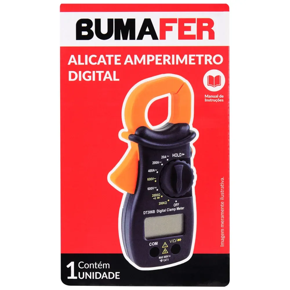 Alicate Amperímetro Digital 20K 600V Bumafer - Imagem 2