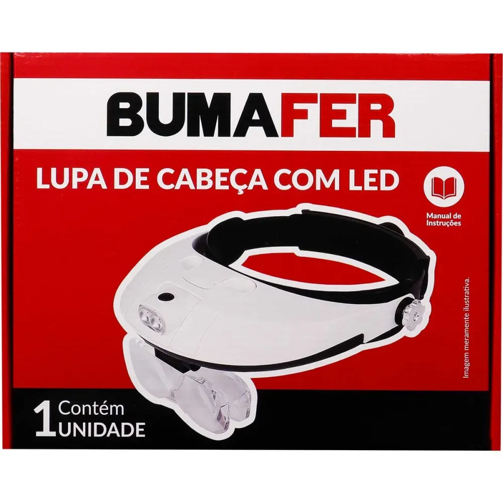 Lupa de Cabeça com LED Profissional Branco Bumafer - Imagem 7
