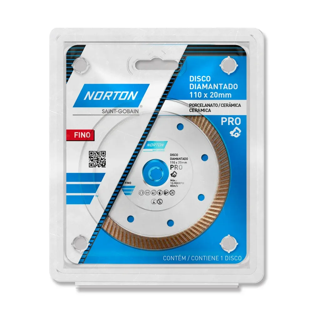 Disco Diamantado Pro Fino Porcelanato 110x20mm Norton - Imagem 3