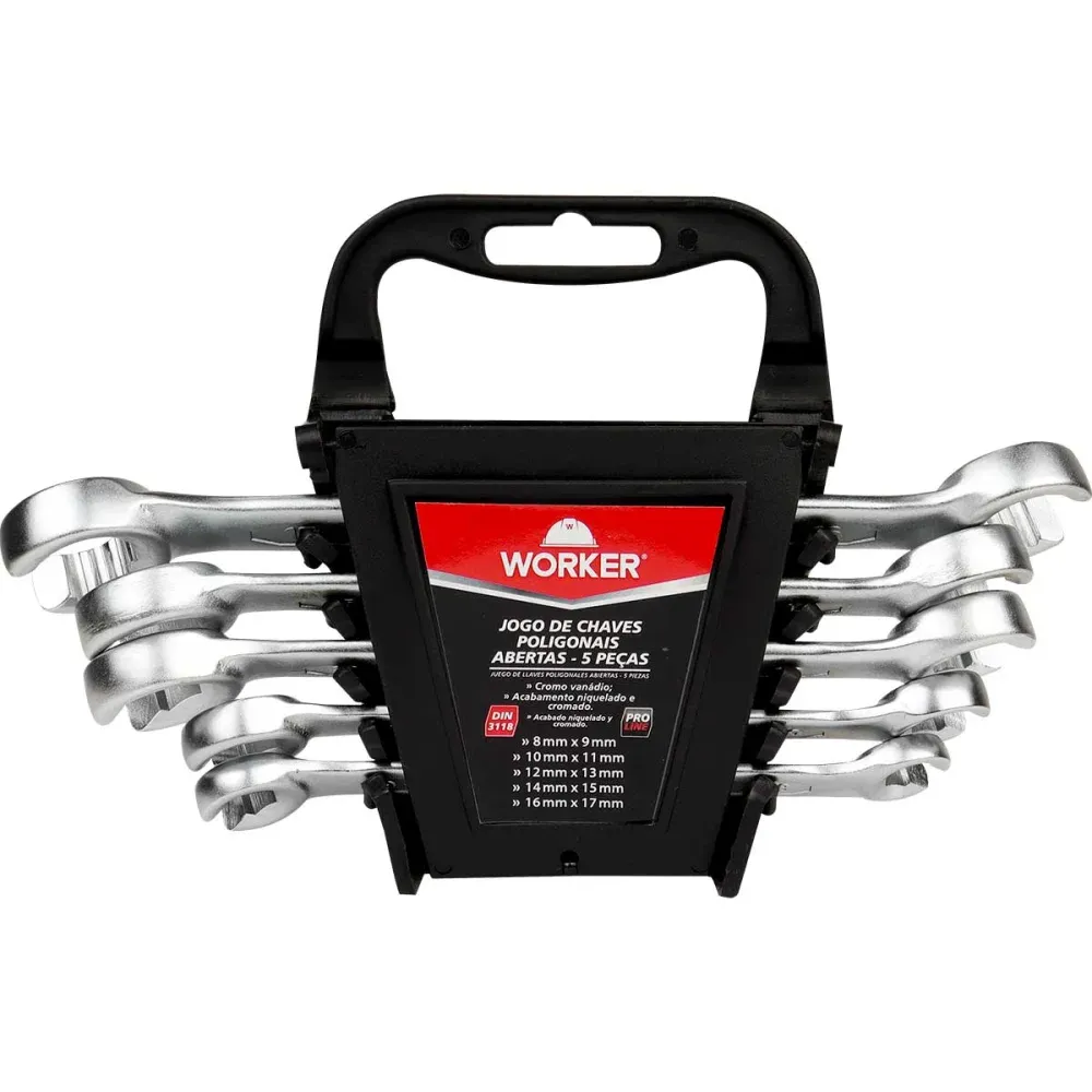 JOGO CHAVE POLIGONAL CR-V 8-17MM 5 PECAS