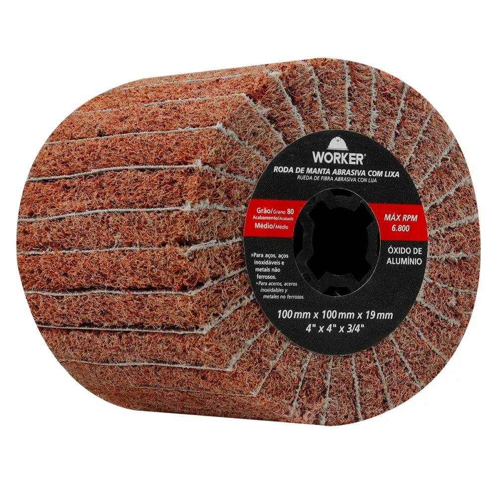 Roda Manta Abrasiva com Lixa G80 4"x4"x3/4" Worker - Imagem 2