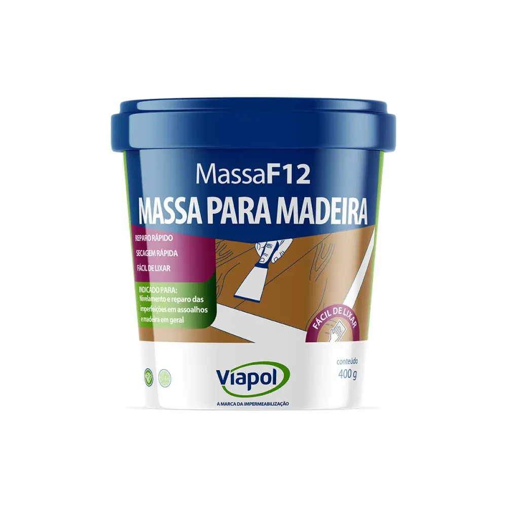 Massa para Madeira F-12 Imbuia 400g Viapol
