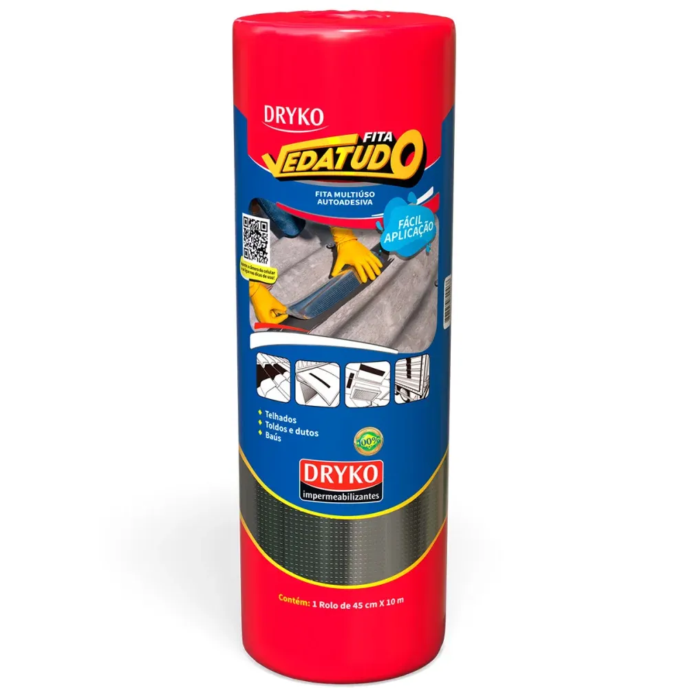 Fita Autoadesiva de Alumínio Vedatudo 45cm x 10m Dryko
