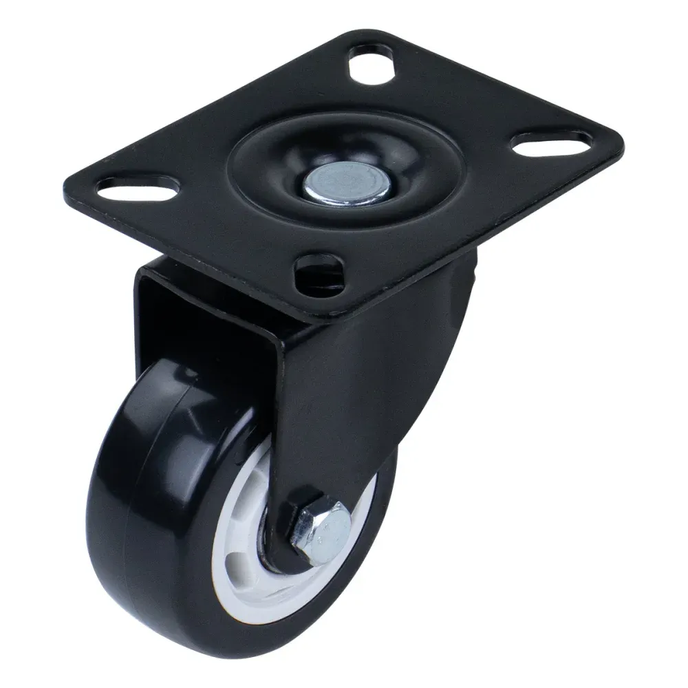 Rodízio Fixo de Poliuretano 40mm Preto Worker