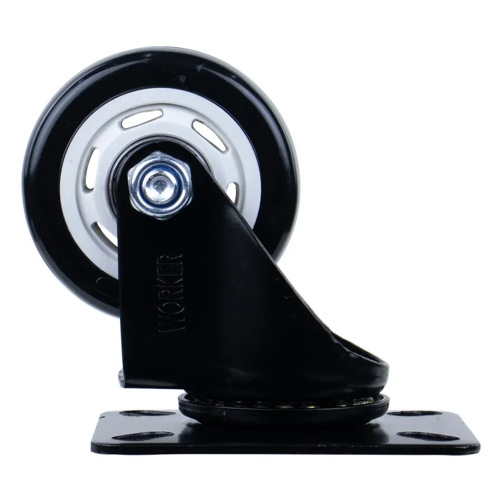 Rodízio Fixo de Poliuretano 40mm Preto Worker - Imagem 2