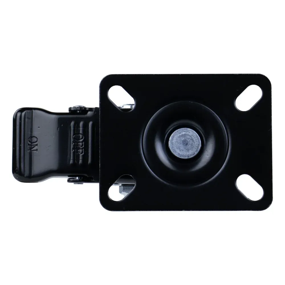 Rodízio Giratório de Poliuretano com Freio 40mm Preto Worker - Imagem 3