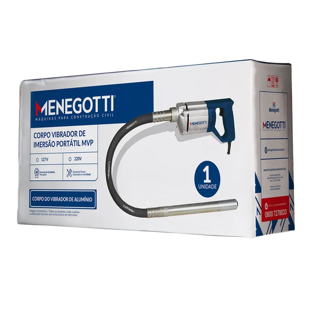 Vibrador de Imersão Portátil 1000W 220V Menegotti - Imagem 3