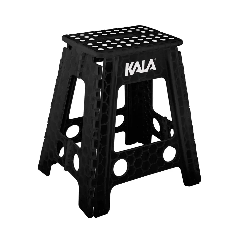 Banqueta Plástica Dobrável 45cm Preta Kala