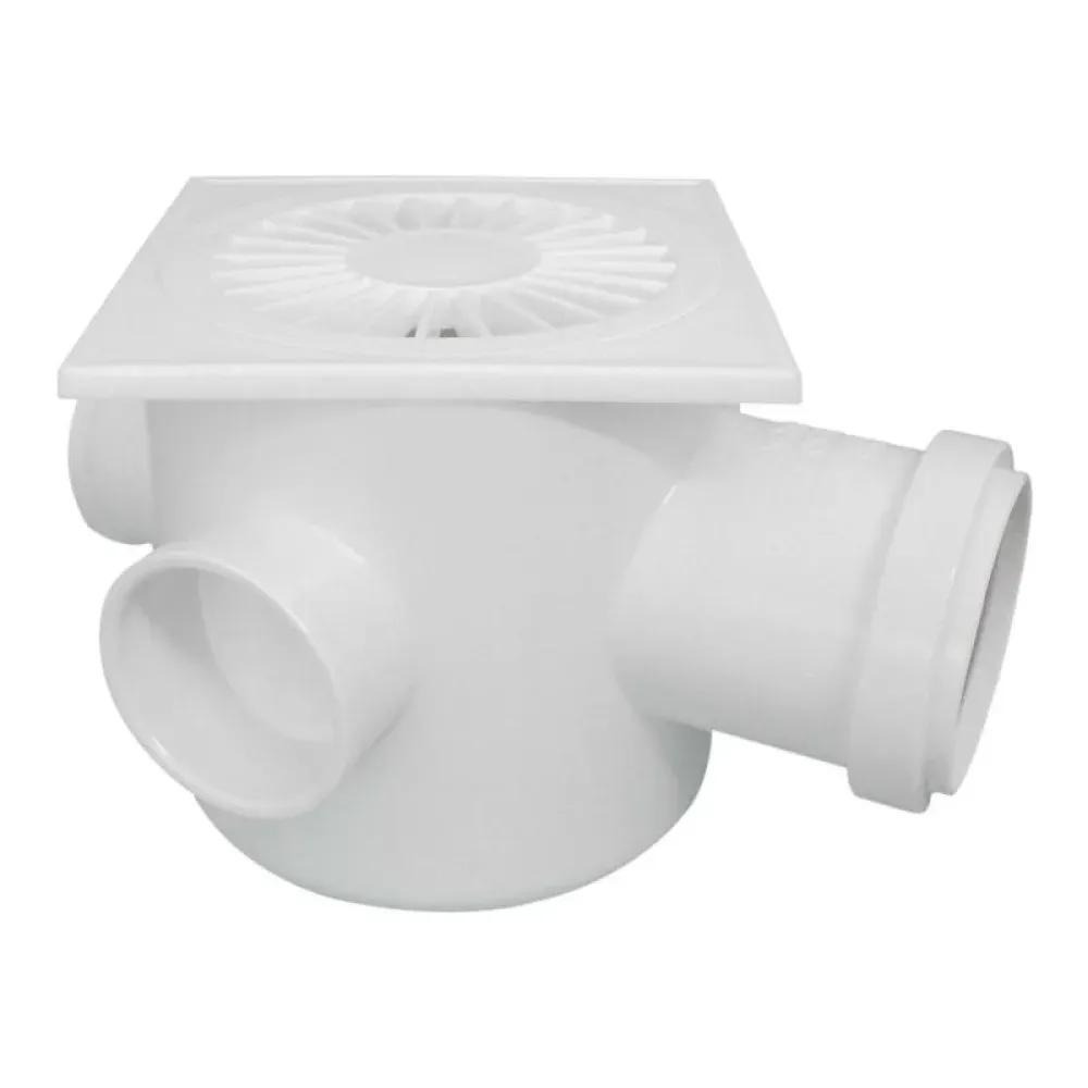 Caixa Sifonada Quadrada 100mm Branca Plastilit