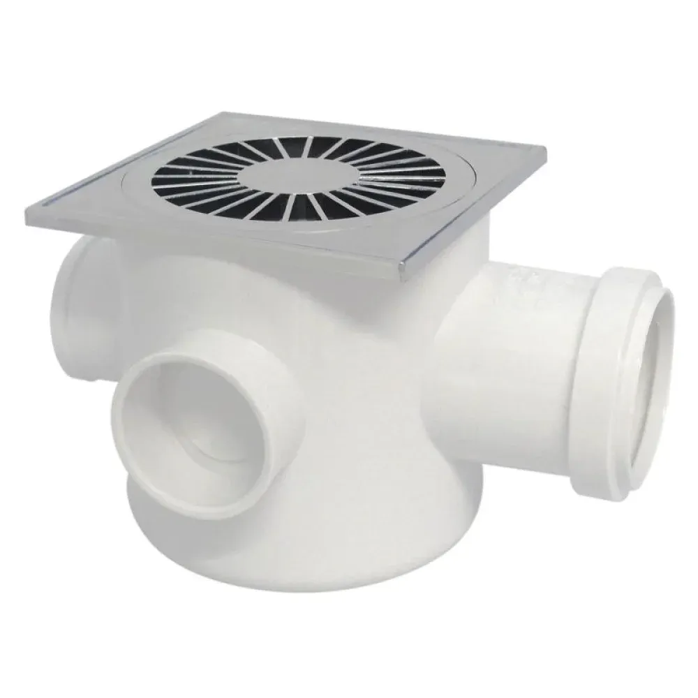 Caixa Sifonada Quadrada 100mm Cromada Plastilit