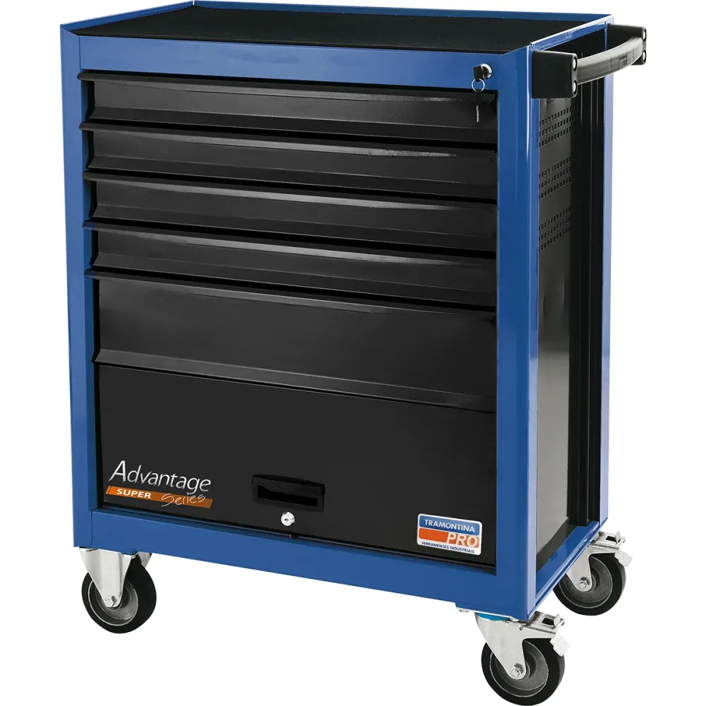 Carro Ferramentas 5 gavetas e 1 Porta Azul Tramontina