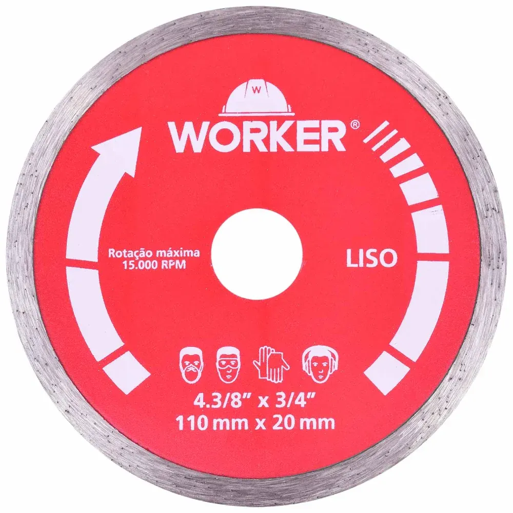 Kit de Disco Diamantado 110mm x 20mm 20 Peças Worker - Imagem 5