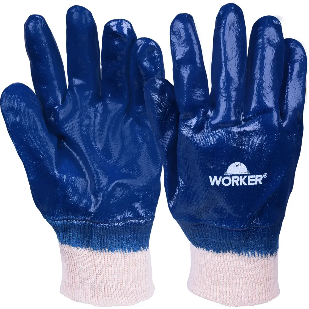 Luva Banhada Borracha Nitrílica Azul Tamanho 9 (G) Worker