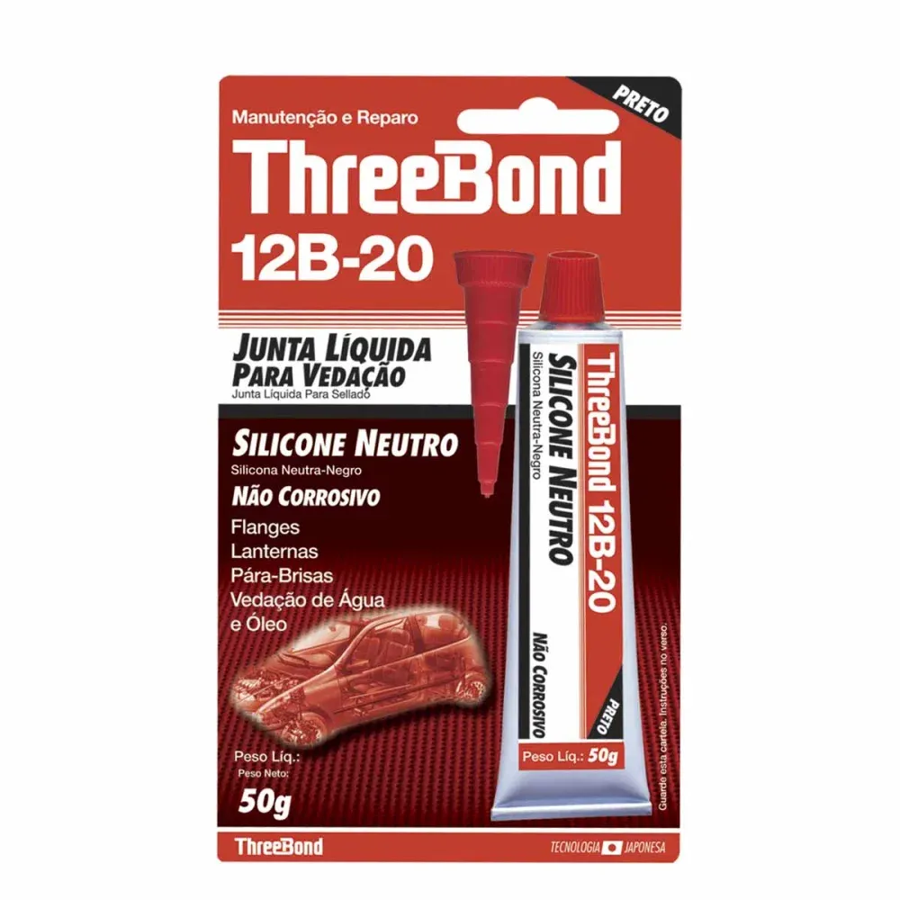 Silicone Neutro Preto 50Gr 12B20