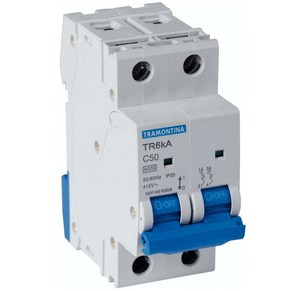 Dijuntor Bipolar com Curva C TR6KA 2P 50A Tramontina
