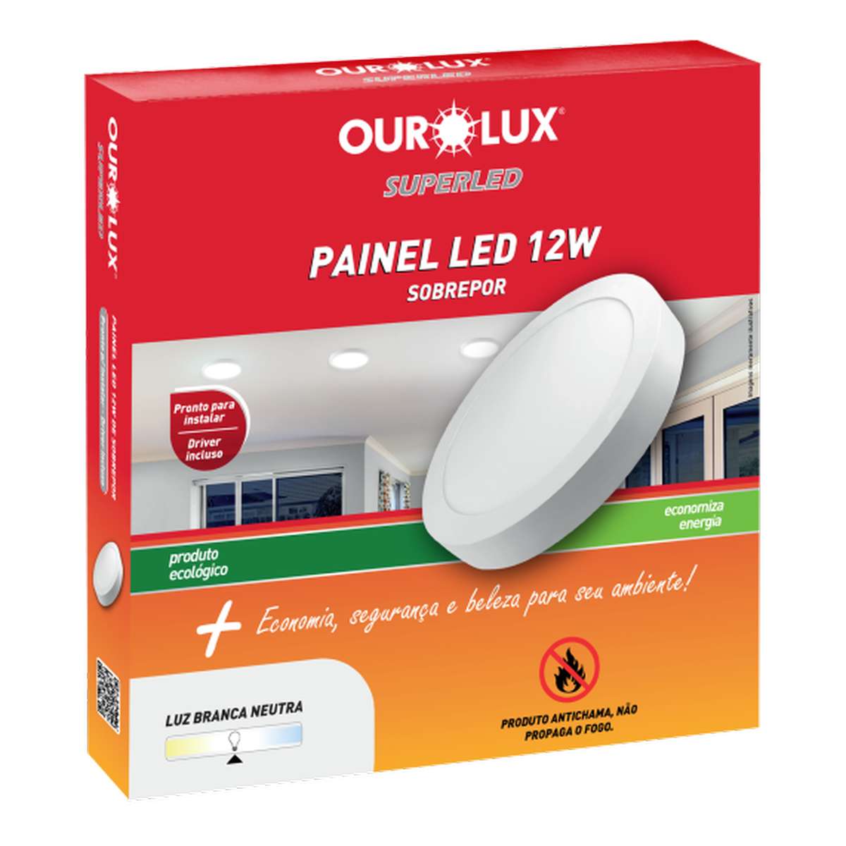 PAINEL LED REDONDO SOBREP 12W 2700K BIV