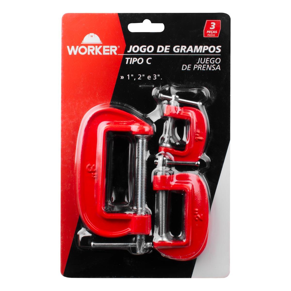 JOGO GRAMPOS TIPO C 3 PEÇAS(1-2-3") - Imagem 2