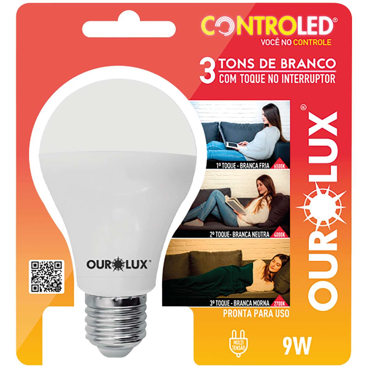 LAMP LED 3 TONS BRC. 9W 6,5K+4K+2,7K BIV