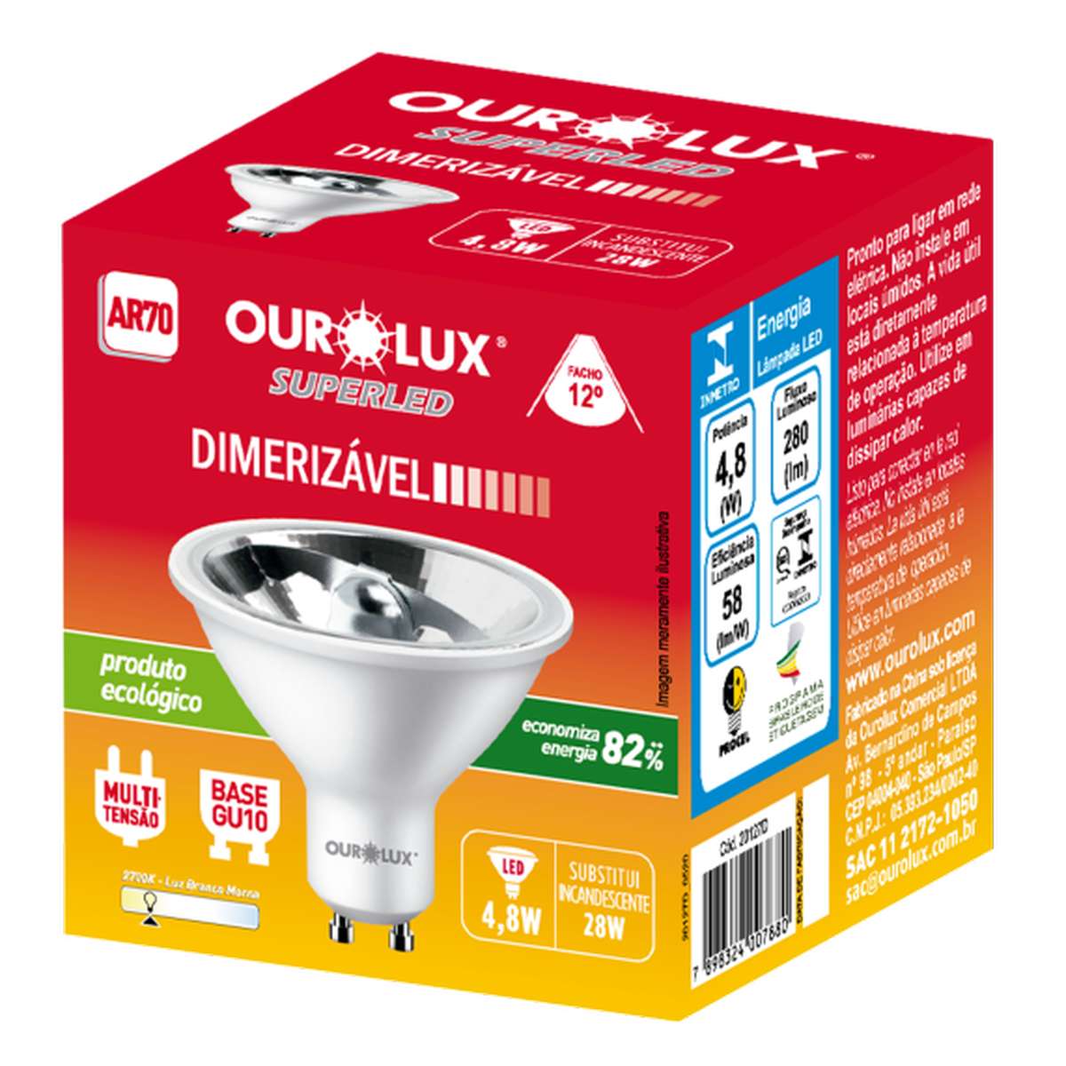 LAMP LED AR70 DIMER. 4.8W 2700K BIV 12O - Imagem 2