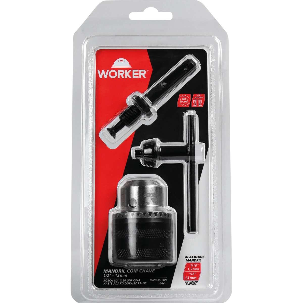 Mandril 13mm Adaptador SDS Plus Worker