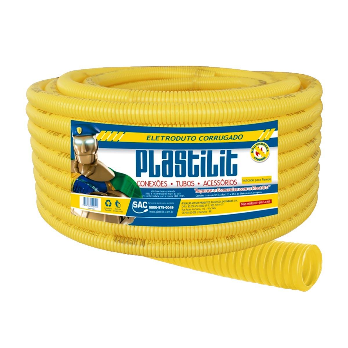 Eletroduto Corrugado Leve 32mmx25m Plastilit