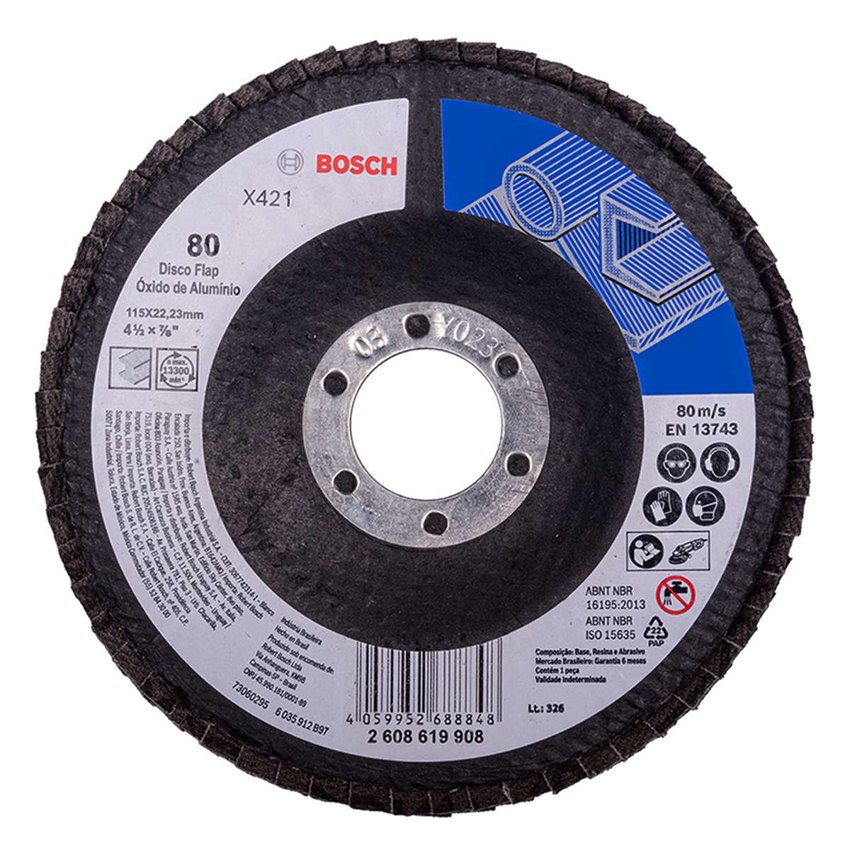 Disco Flap de Aço Curvo Grão 80 115MM BOSCH