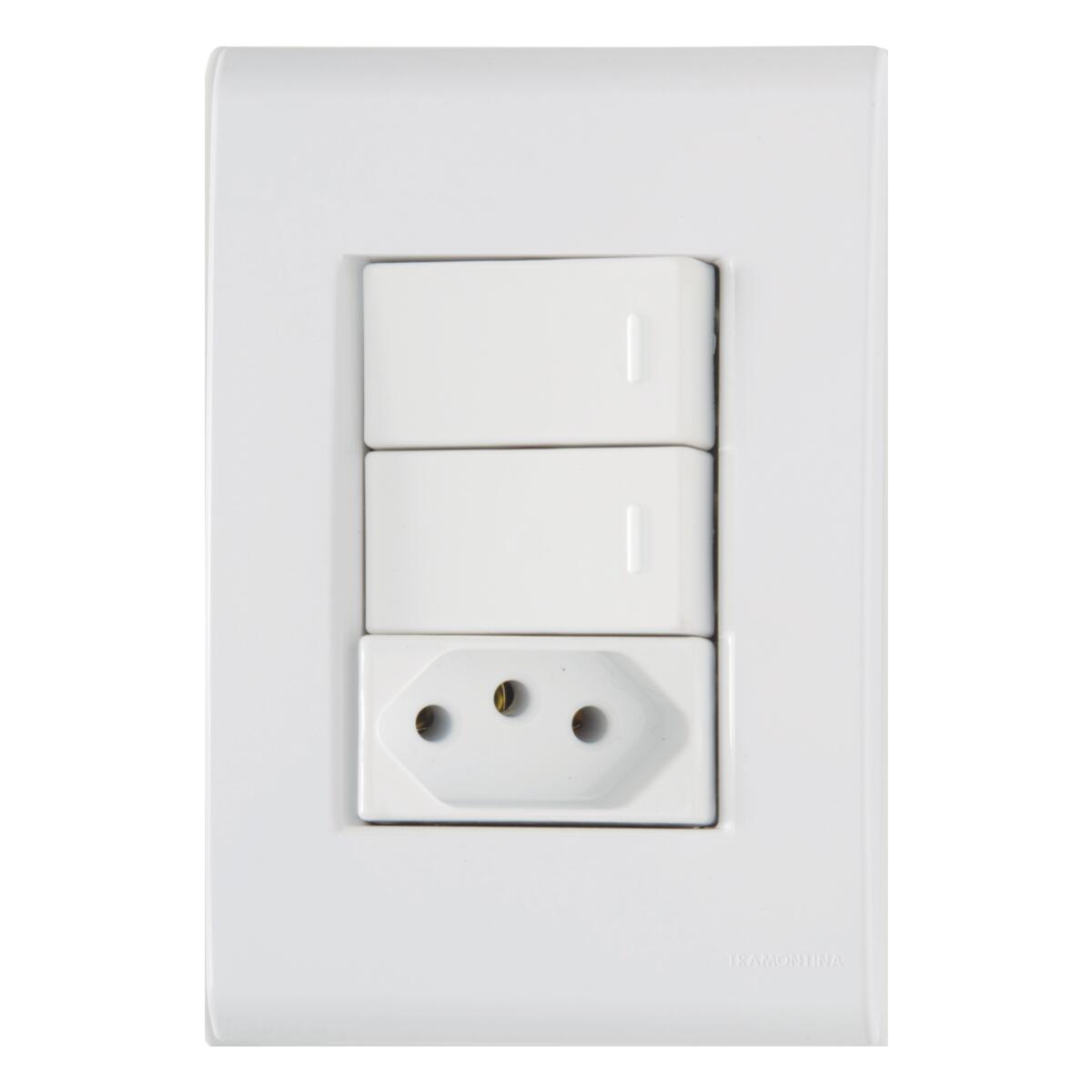 Conjunto 4x2 2 Interruptores 10 A 250 V 1 Tomada 2P+T Tramontina