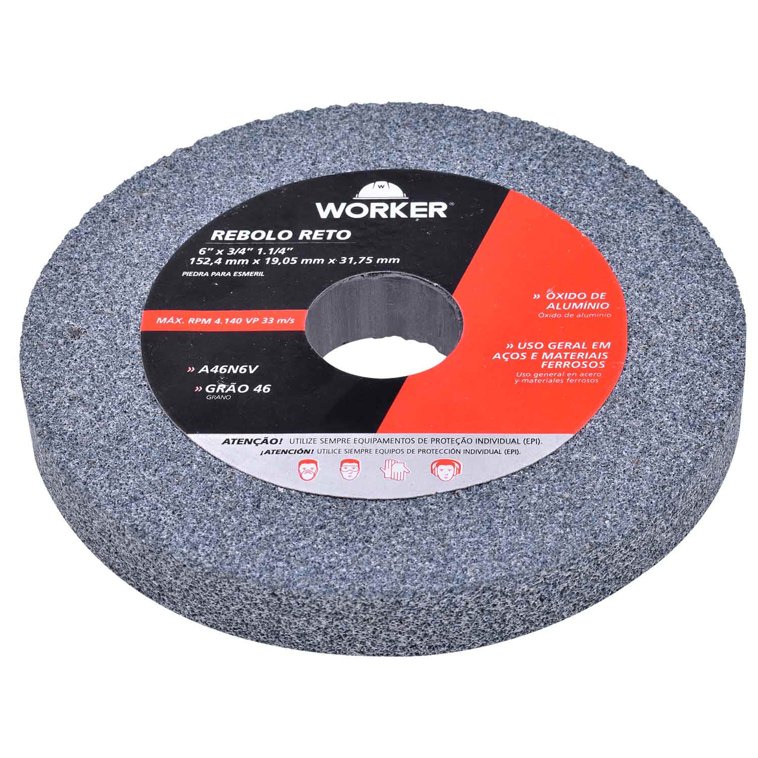 Rebolo Reto Uso Geral 6” x ¾” Worker - Imagem 3