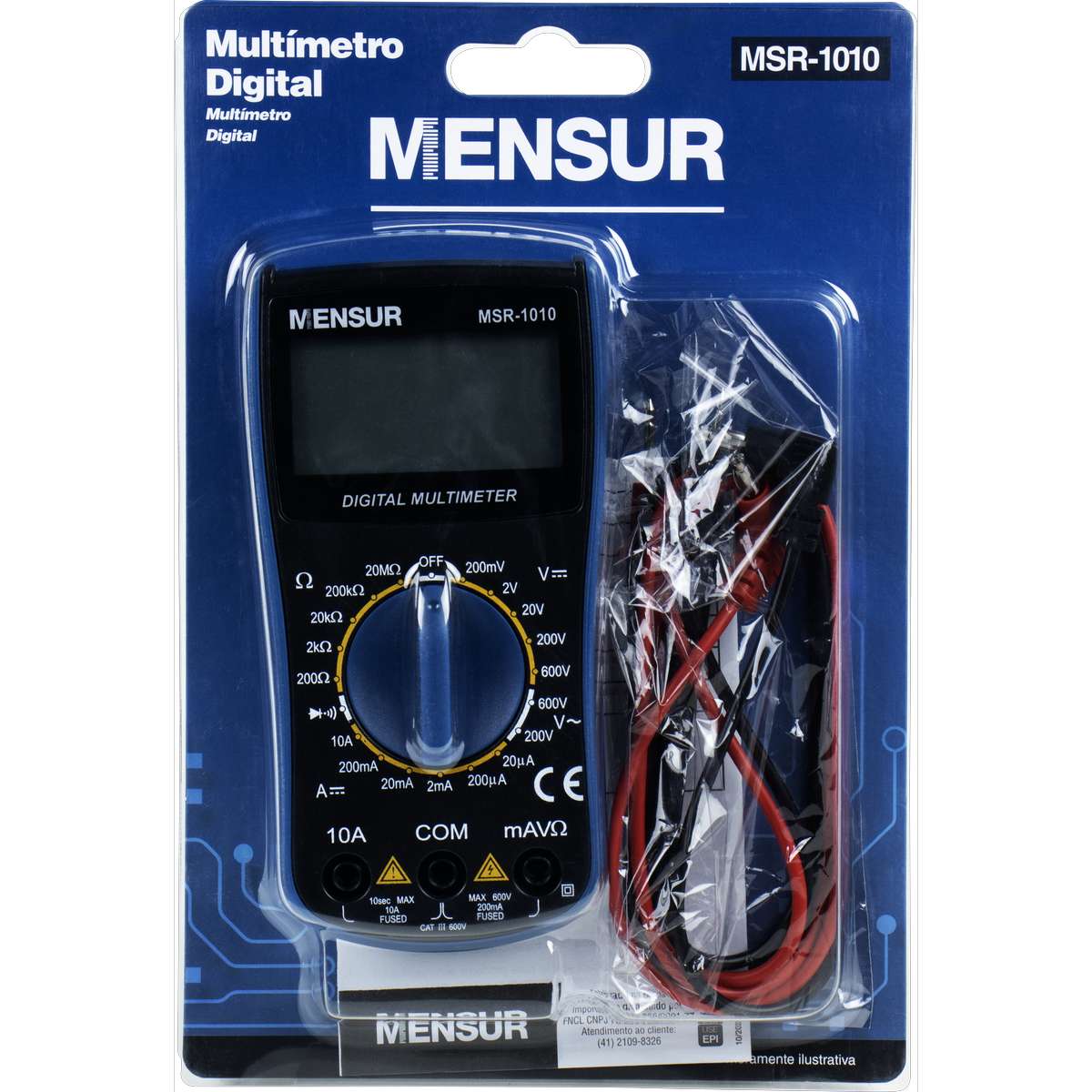 Multímetro Digital CAT II 600V MSR-1010 Mensur - Imagem 6
