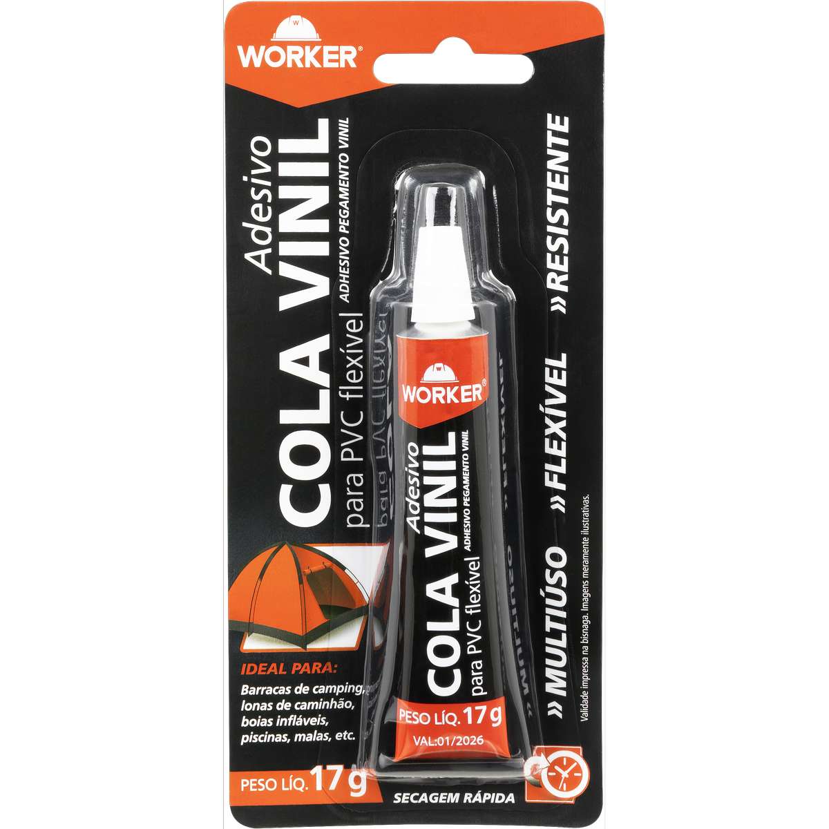 Adesivo Cola Vinil 17g Com Blister Worker - Imagem 6