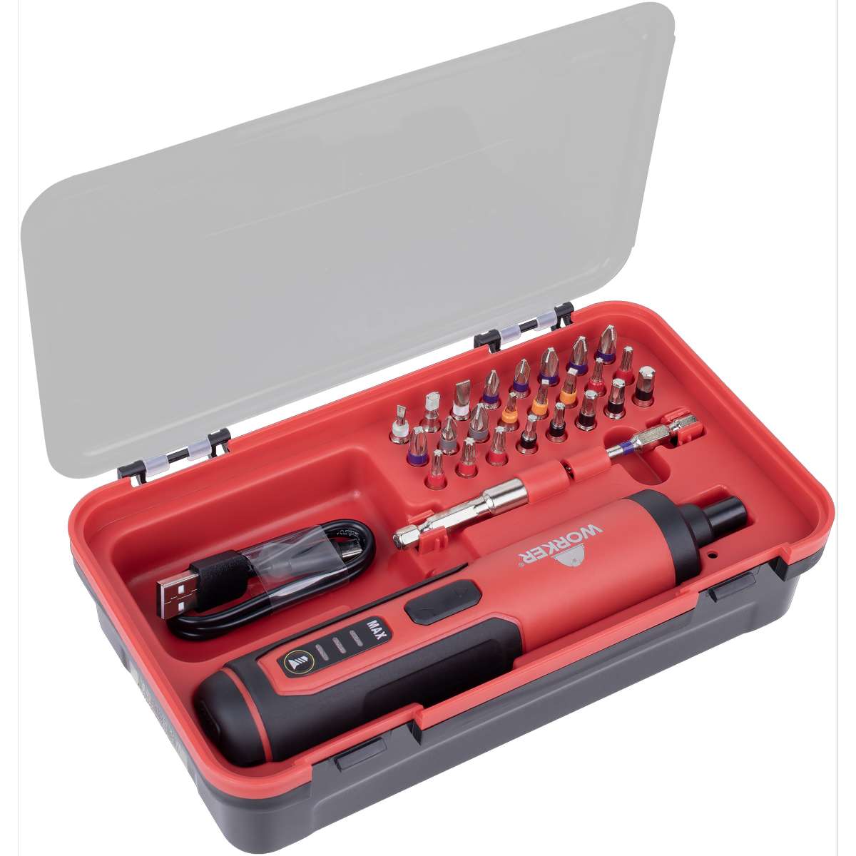 Parafusadeira Caneta 3,6V Bateria USB 28 Peças Worker - Imagem 2