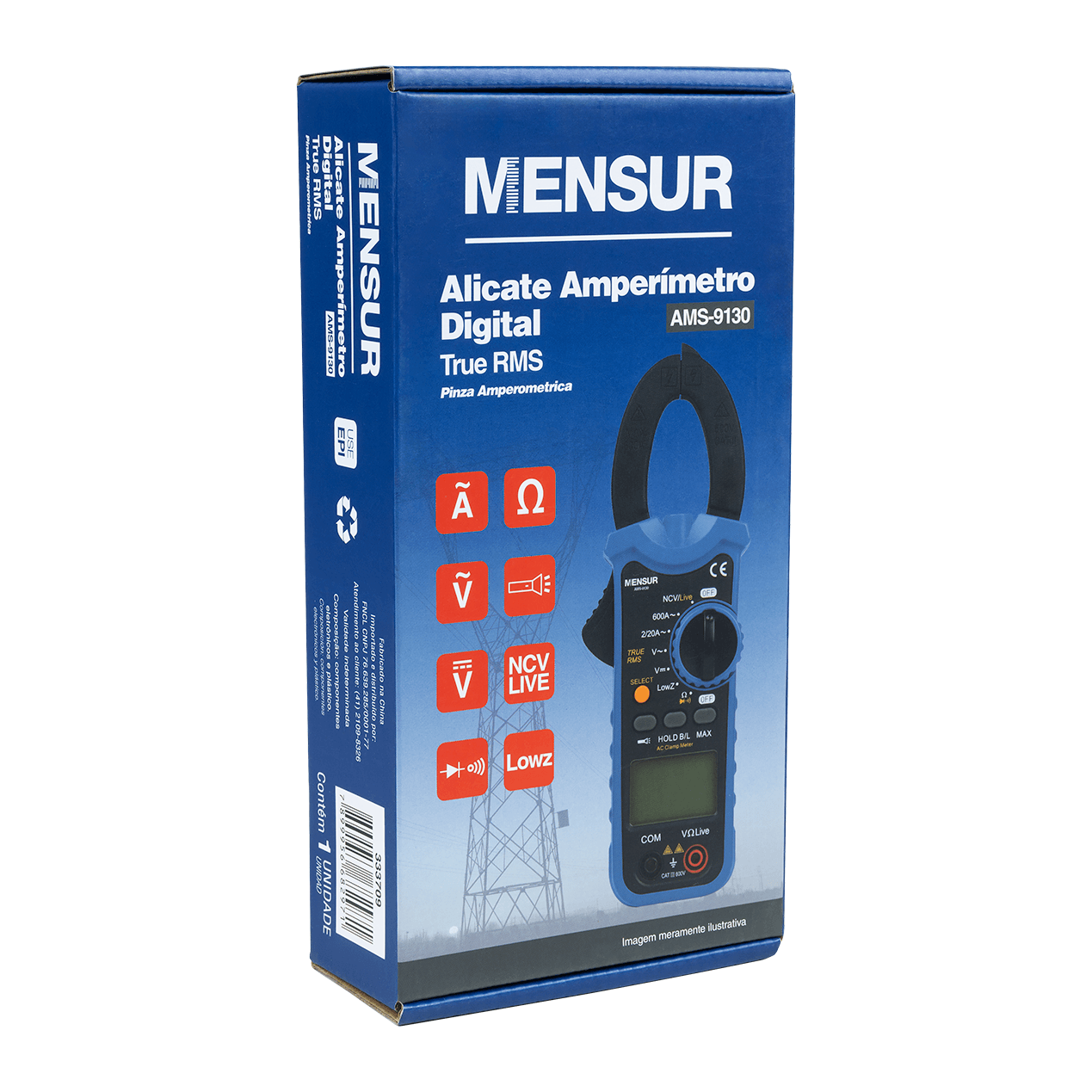 Alicate Amperímetro Digital TRUE RMS AMS-9130 Mensur - Imagem 7