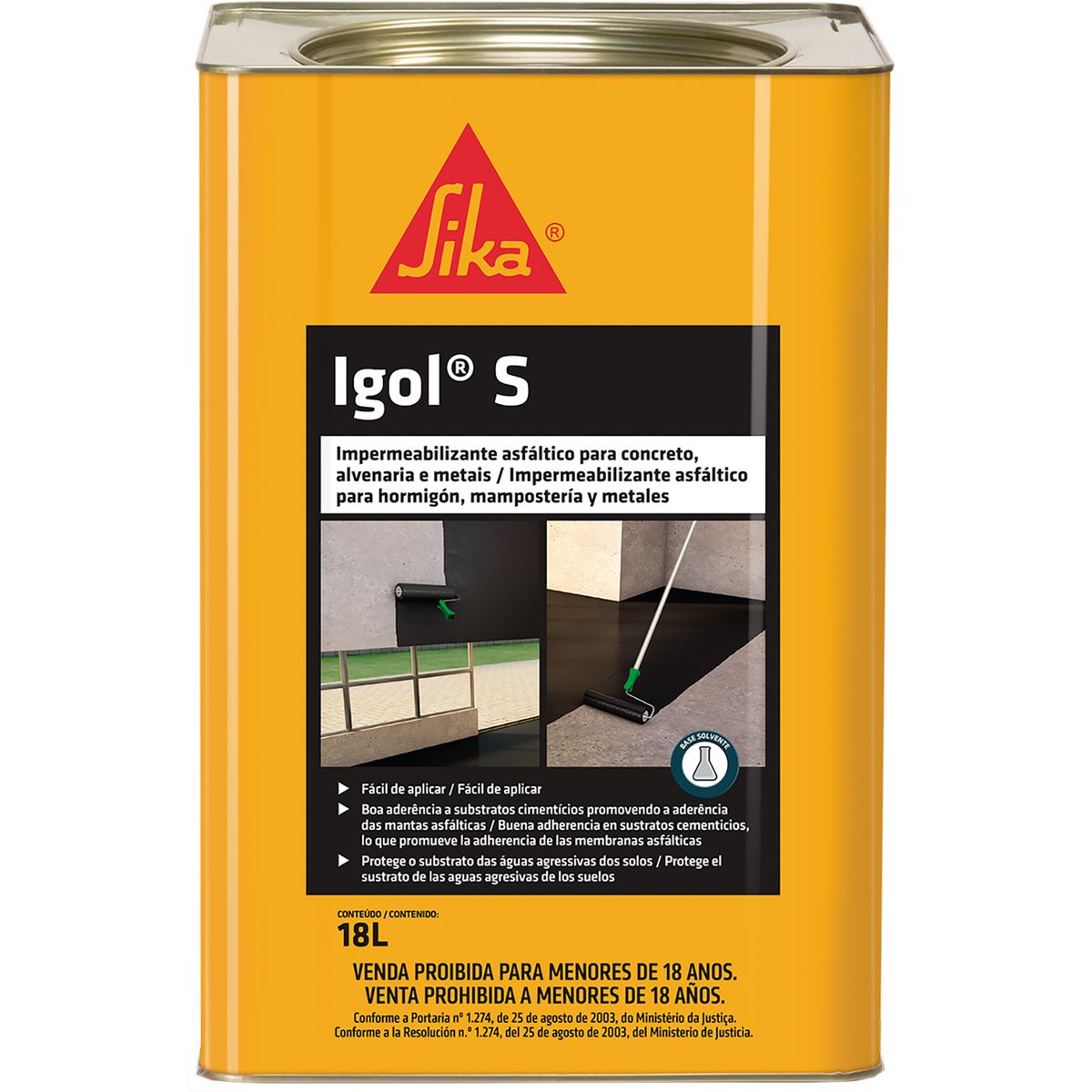 Impermeabilizante Asfáltico IGOL S 18L Sika