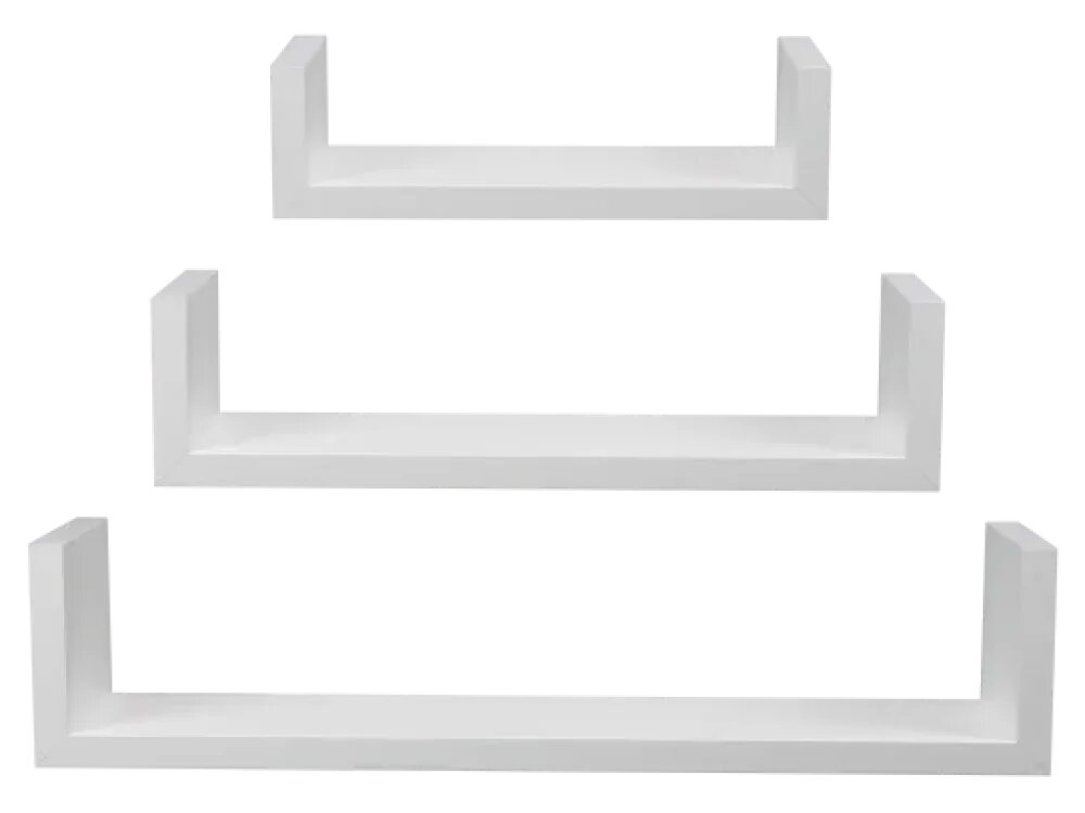 Kit Prateleira com 3 Pecas de 20X40Cm Branca da Prat-K