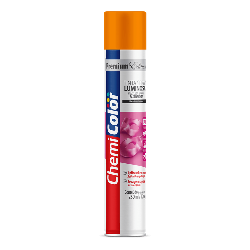 Tinta Spray Luminosa 250ml/120g Laranja Chemicolor