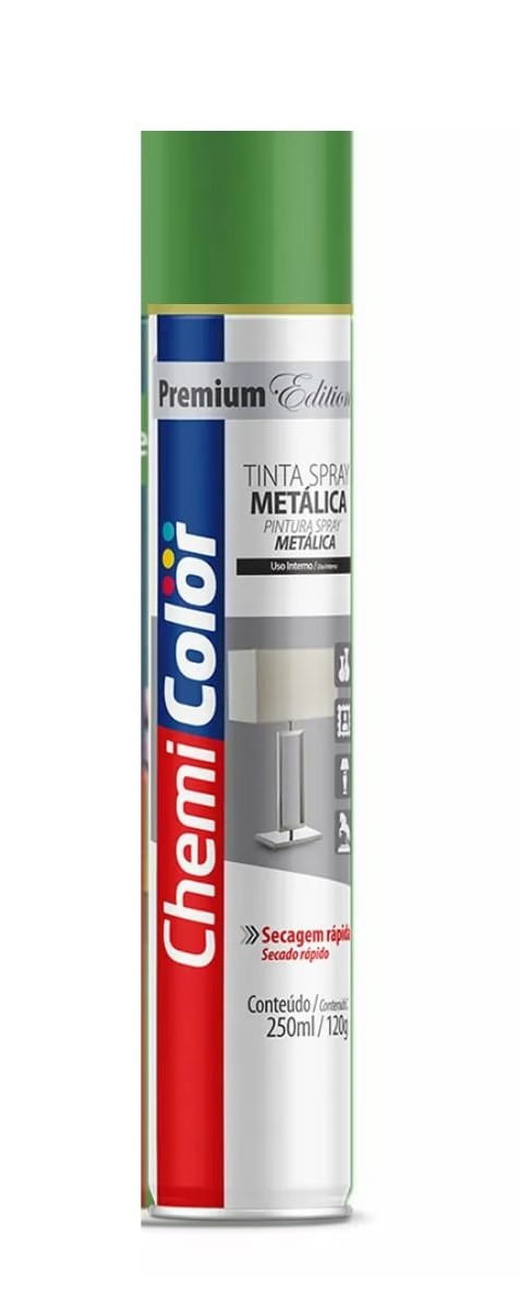 Tinta Spray Metálica 250ml/120g Verde Escuro Chemicolor