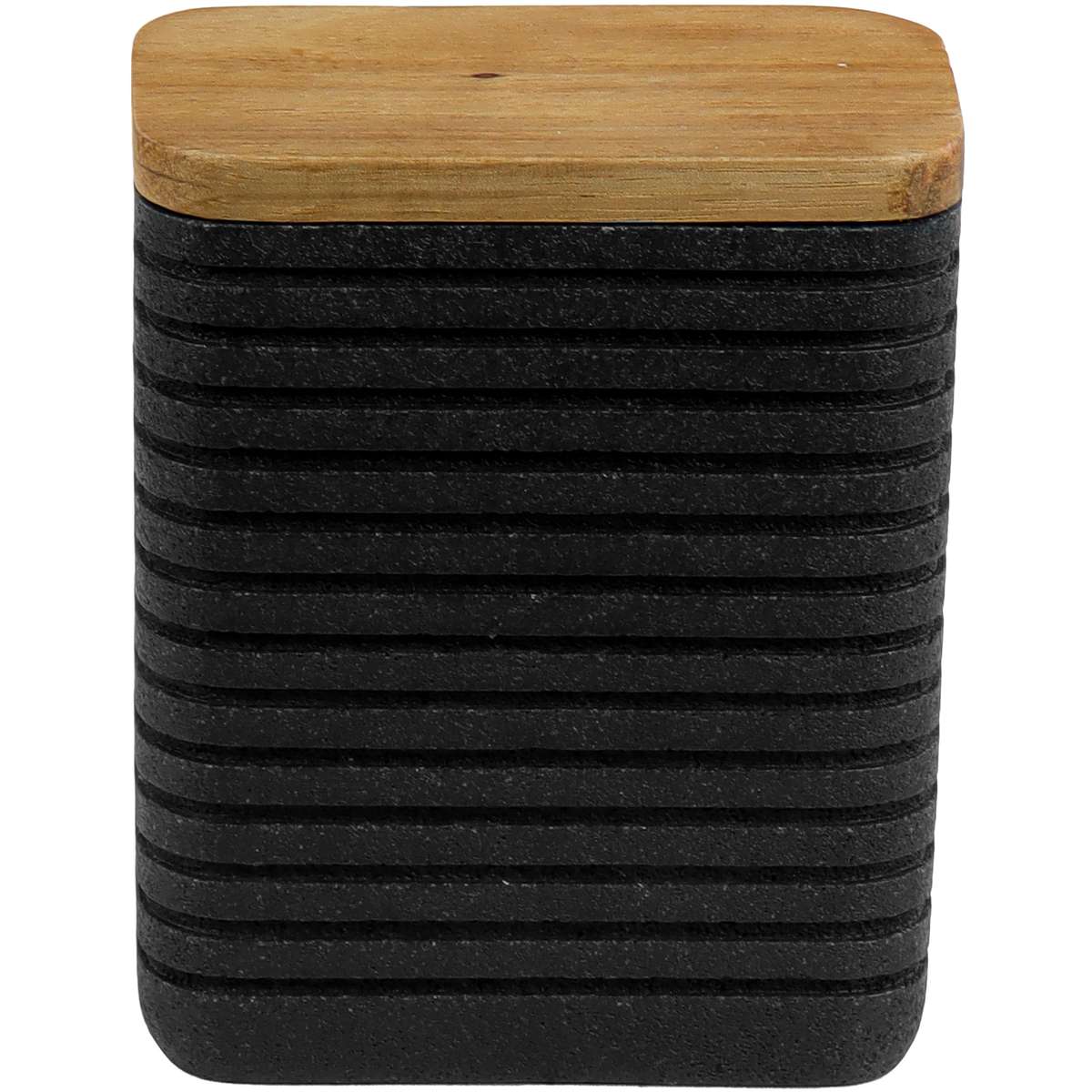 Porta Algodão Retangular Madeira Preto Kala