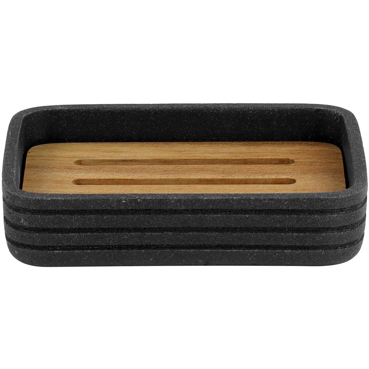 Saboneteira Retangular Madeira Preto Kala