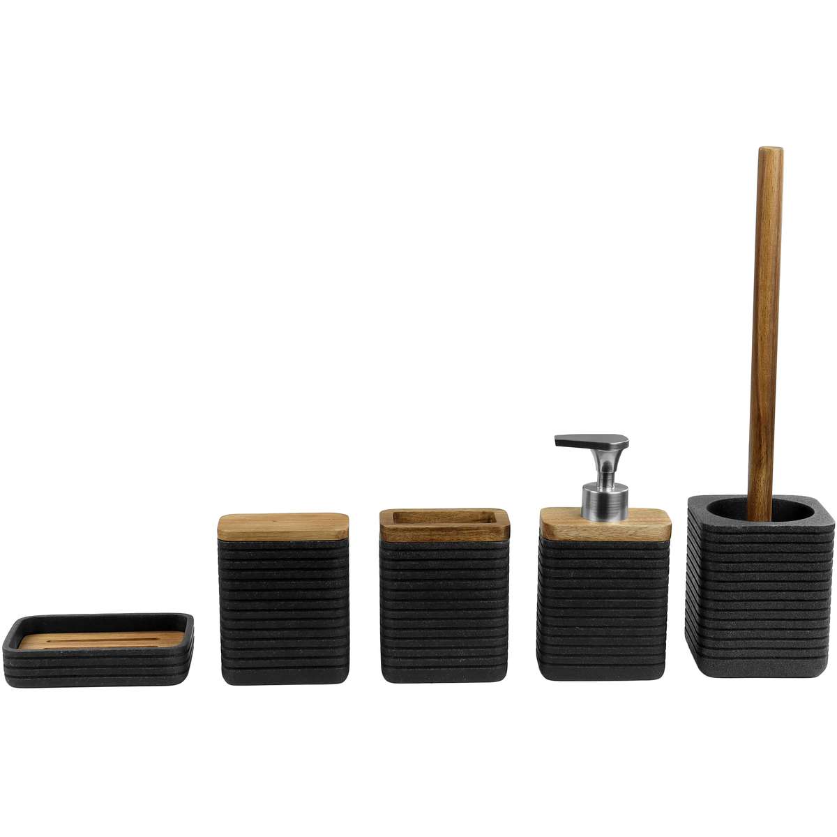 Saboneteira Retangular Madeira Preto Kala - Imagem 2