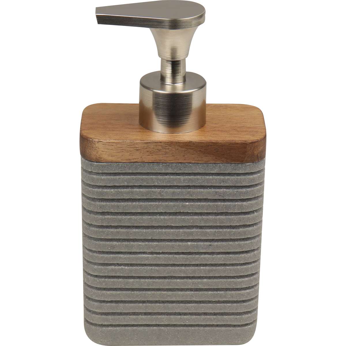 Dispenser para Sabonete Líquido Retangular Madeira Cinza Kala