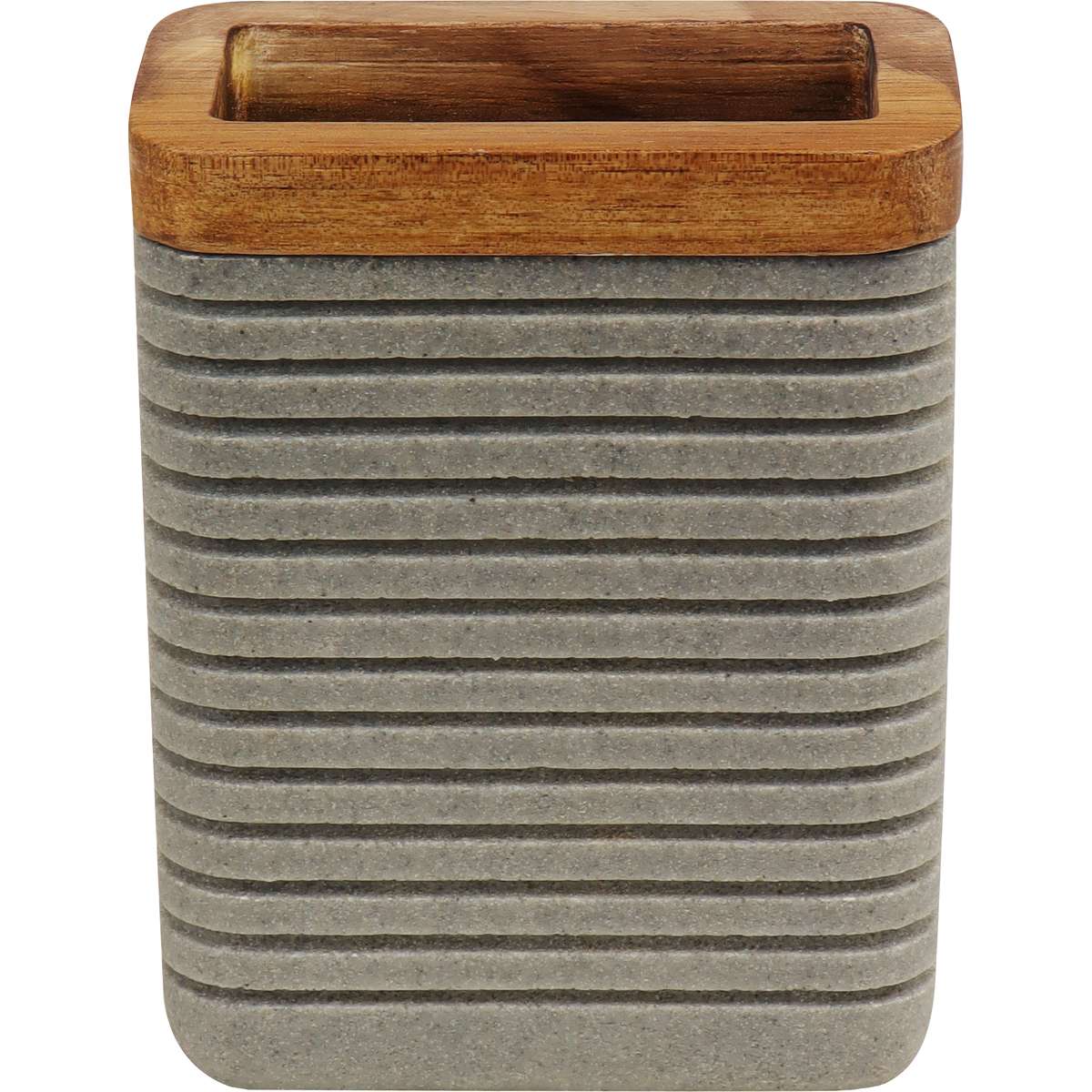 Porta Algodão Retangular Madeira Cinza Kala