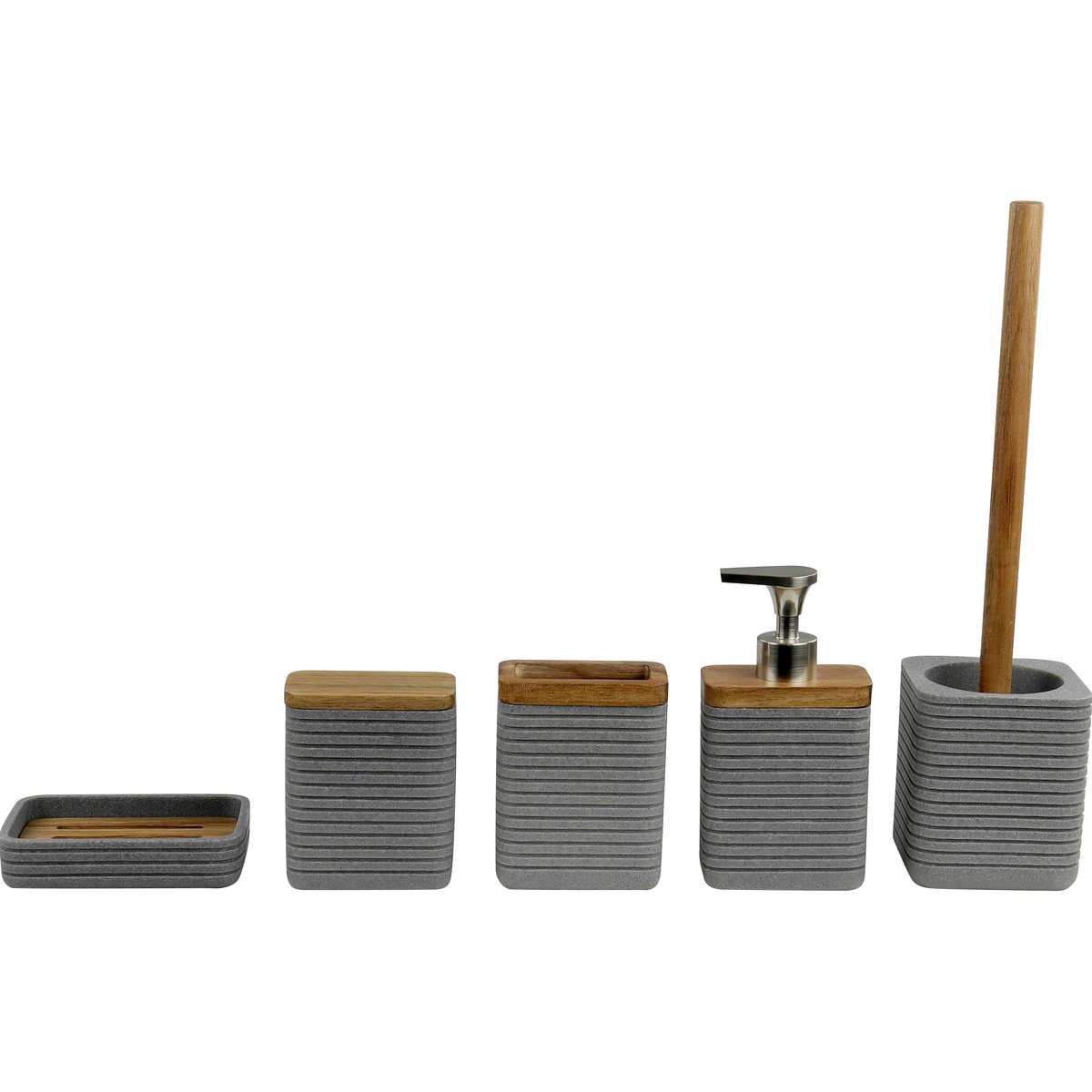 Porta Algodão Retangular Madeira Cinza Kala - Imagem 2