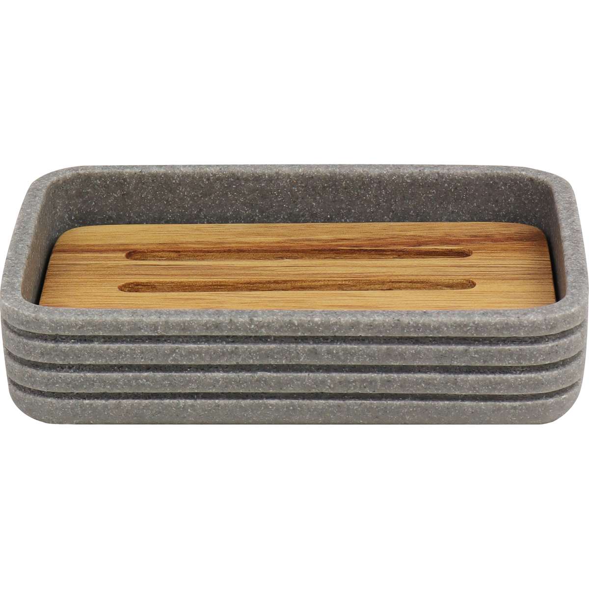 Saboneteira Retangular Madeira Cinza Kala