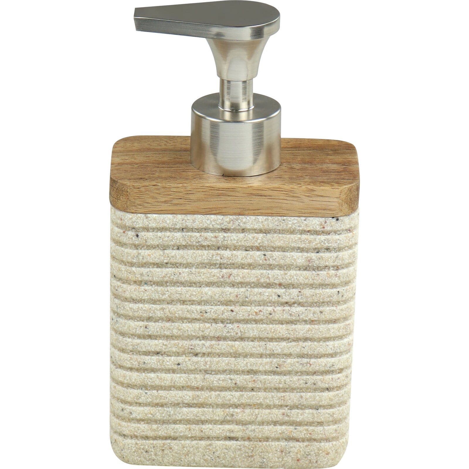 Dispenser para Sabonete Líquido Retangular Madeira Areia Kala