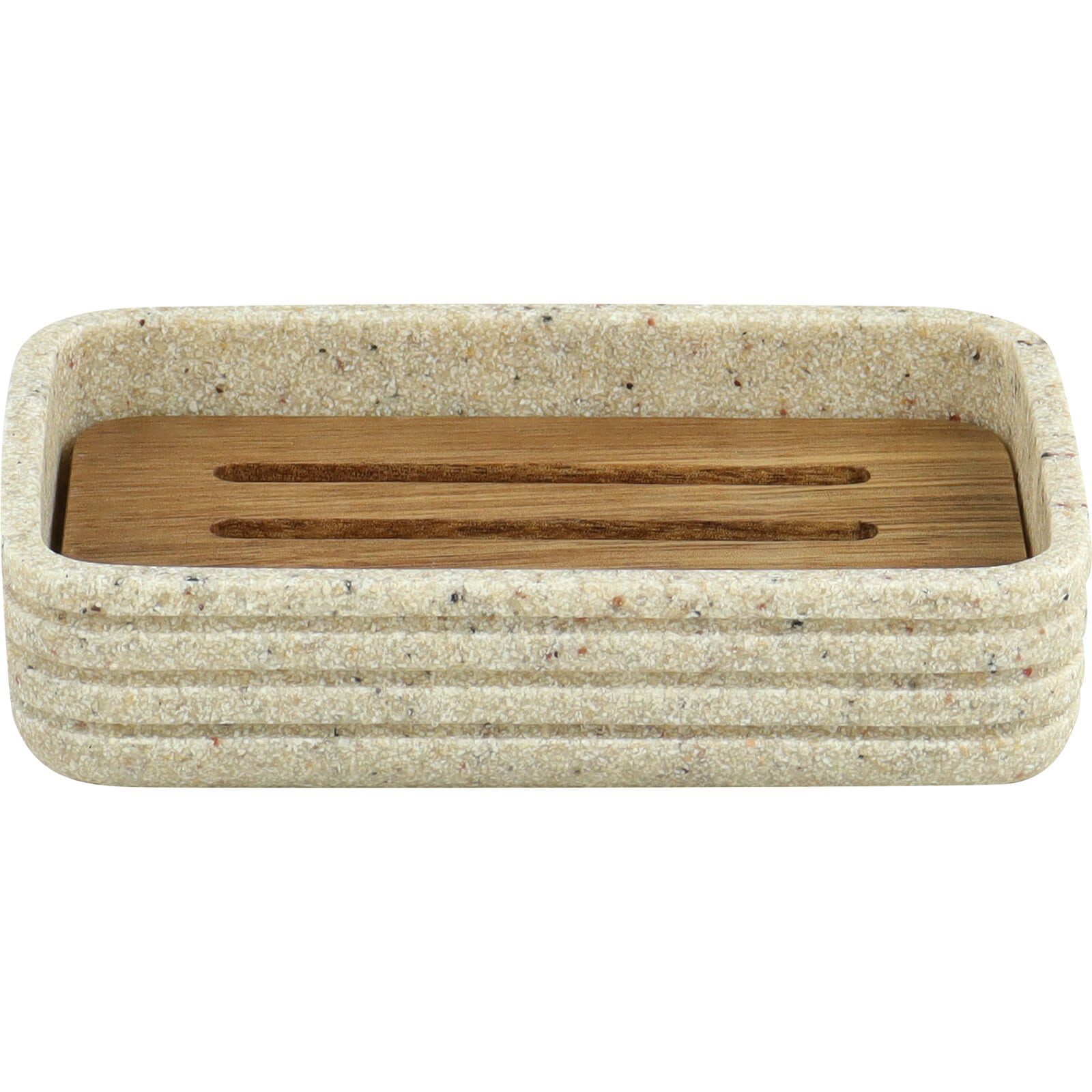 Saboneteira Retangular Madeira Areia Kala