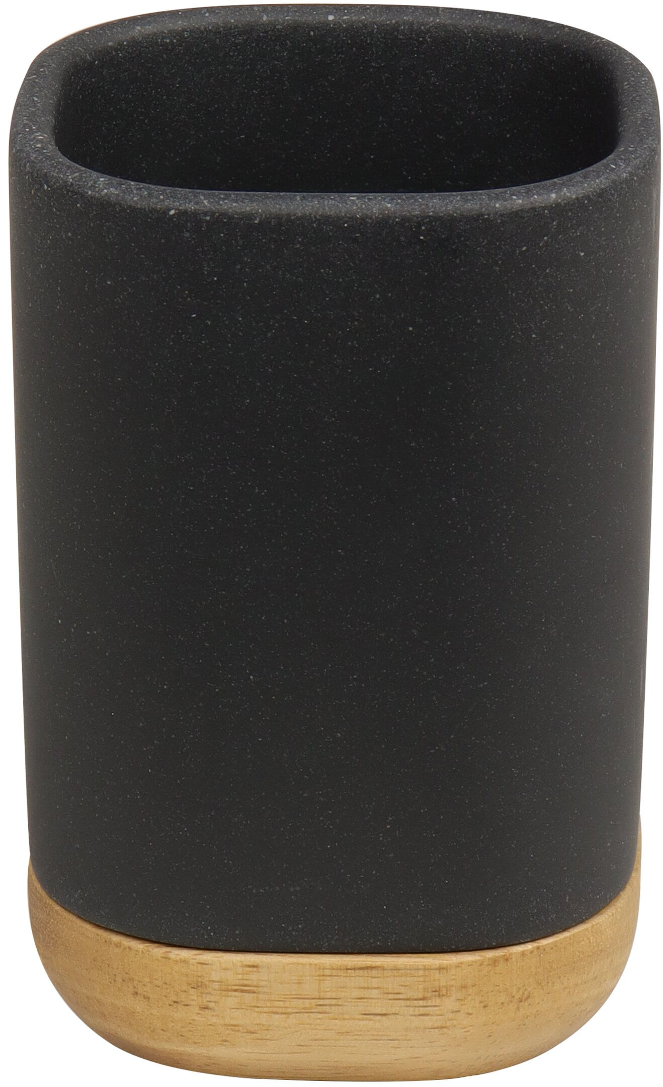 Porta Escova de Dentes Redondo Madeira Preto Kala