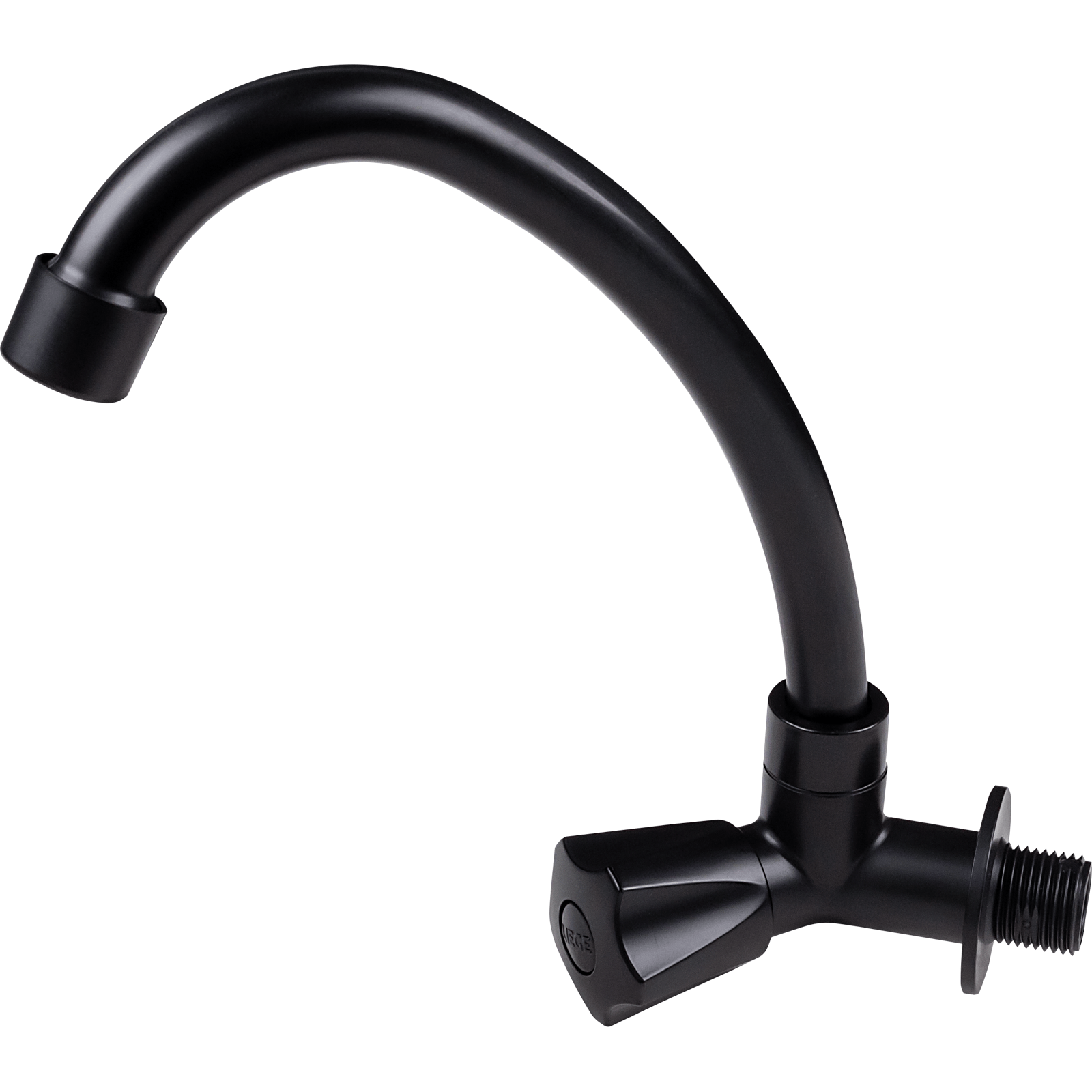 Torneira Bica Móvel 1/4" Parede ABS Preta C50 Liege