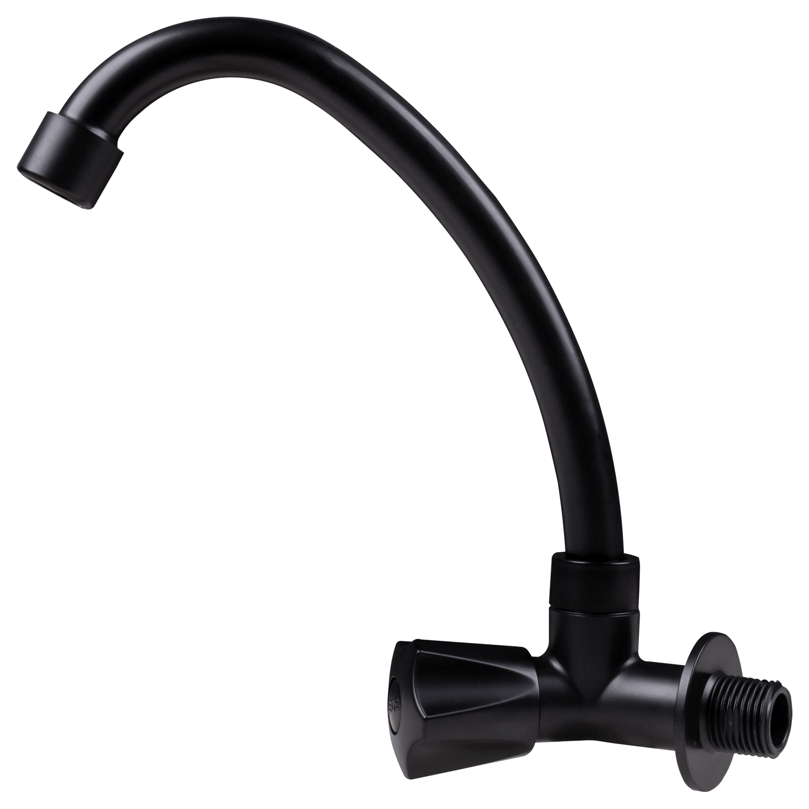 Torneira Bica Móvel 1/4" Parede ABS Preta C50 Liege - Imagem 2